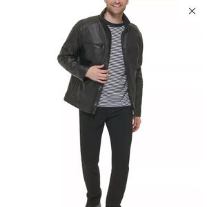 New with tags calvin klein leather coat